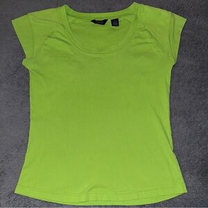 y2k lime green ribbed top